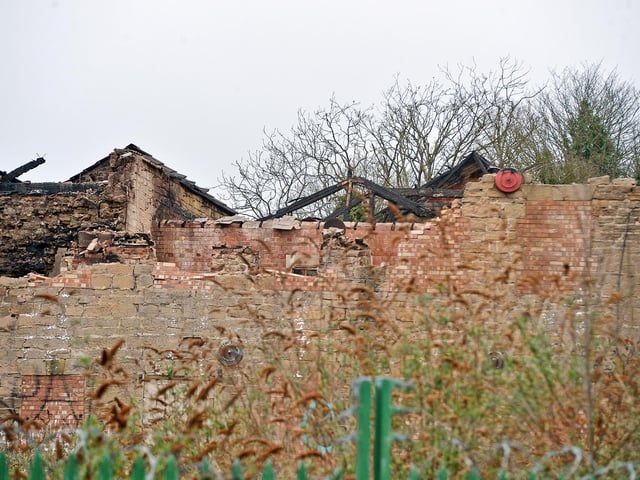 The ruins of Hermitage Mill as demolition gets underway.