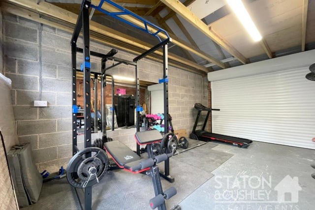 The garage at the front of the Forest Town property has been successfully converted into a functional gym. But the space is so versatile that it could be used for just about anything.