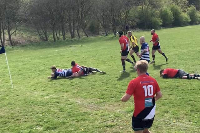 Action from Mansfield's final day defeat by Birstall.