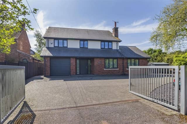 The Corner House occupies a good sized corner plot extending to circa 0.20 of an acre, set back from Dale Lane behind an established hedgerow boundary frontage which extends round to the side and rear of the property boundary. Remote controlled electric gates open onto a large block paved driveway and integral garage providing off road parking for numerous vehicles