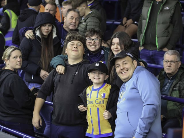 Happy Stags fans at Luton Town.