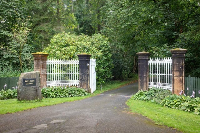 Entrance gates and driveway.