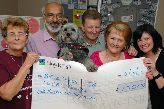 Ashfield mediums, Nancy and Geoff Hutchinson raised £130 for Hearing Dogs, from a Physics Card Reading event held at The Coxmoor Community Centre on 29th September, 2010.