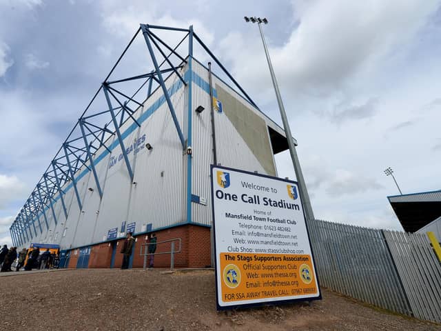 MANSFIELD, ENGLAND - APRIL 26:  A view outside of the One Call Stadium, home of Mansfield Town FC before the Sky Bet League Two match between Mansfield Town and Torquay United at One Call Stadium on April 26, 2014 in Mansfield, England.  (Photo by Tony Marshall/Getty Images)