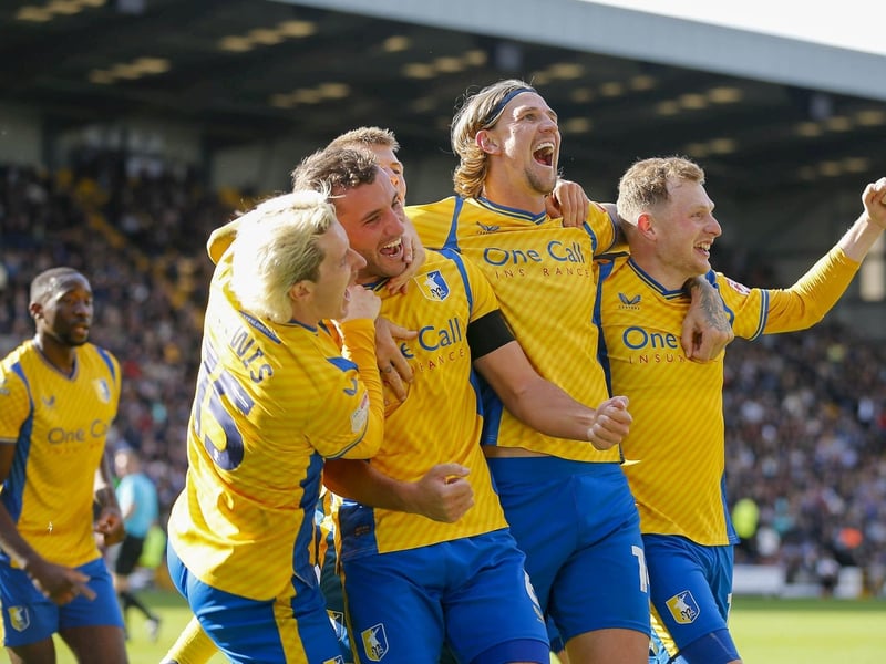 Aden Flint scores as Stags chalk up a big 4-1 derby win at Notts County in October.