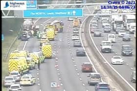 The scene of the crash on the M1.