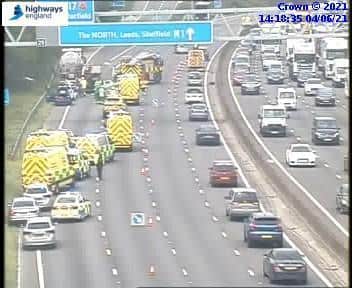The scene of the crash on the M1.