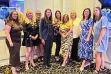 Liz Barrett OBE DL, principal at ATTFE College with senior leaders and staff from Sutton and Dukeries, Ollerton Colleges