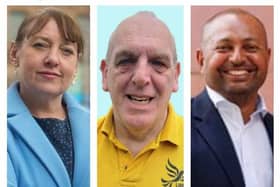 The three candidates for next month's Nottinghamshire PCC election, from left: Caroline Henry, David Watts and Gary Godden. Photo: Other
