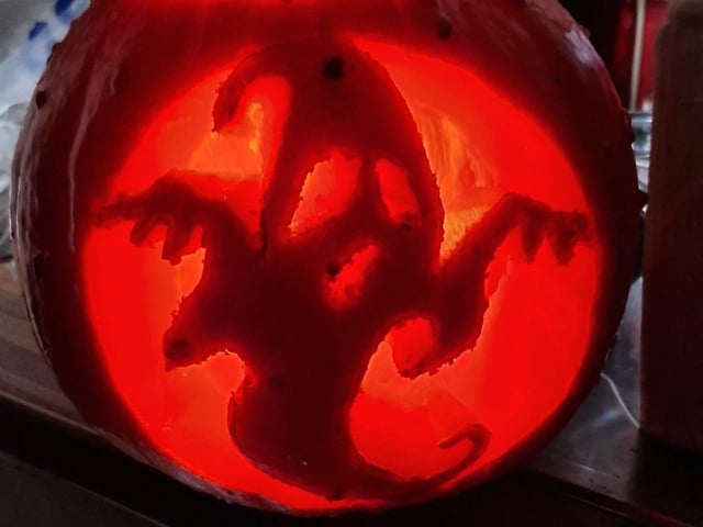 A creepy carving from our reader, Karen Bingham.
