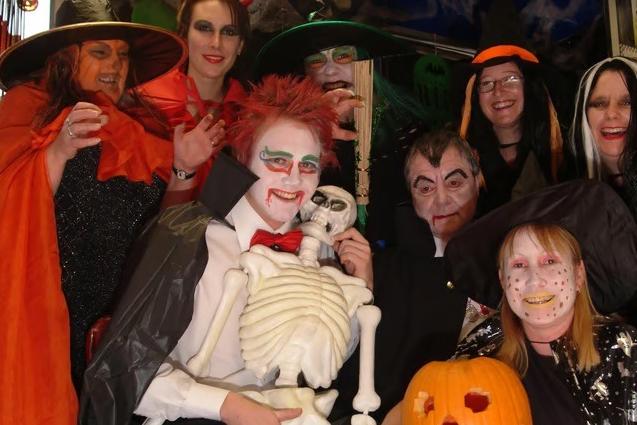Warsop Co-op store manager Callum Flinton, front left, was joined by staff in 2006 for a Halloween-themed charity day to raise funds for 1st Warsop Girl Guides