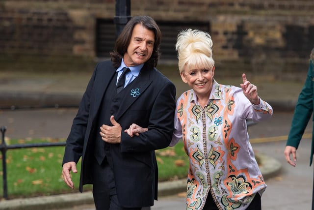 Dame Barbara Windsor and her husband Scott Mitchell arriving to deliver an Alzheimer's Society open letter to 10 Downing Street in Westminster, London, in 2019.