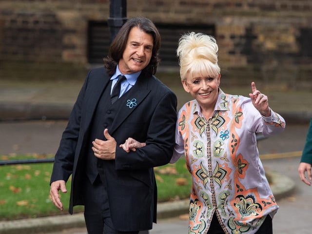 Dame Barbara Windsor and her husband Scott Mitchell arriving to deliver an Alzheimer's Society open letter to 10 Downing Street in Westminster, London, in 2019.