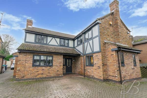 This four-bedroom property on Kings Lodge Drive, Mansfield has the look of a Tudor mansion on the outside -- and is a wonderful family home on the inside. It is on the market for £450,000 with estate agents BuckleyBrown.