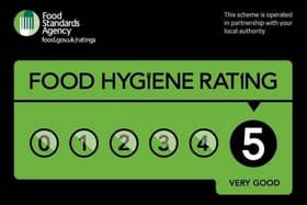 Food hygiene is rated out of five.