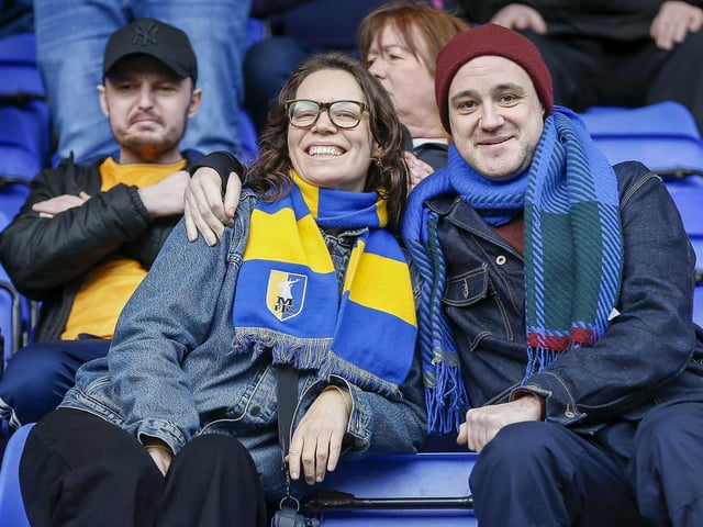 Mansfield Town fans enjoy victory at Tranmere Rovers.