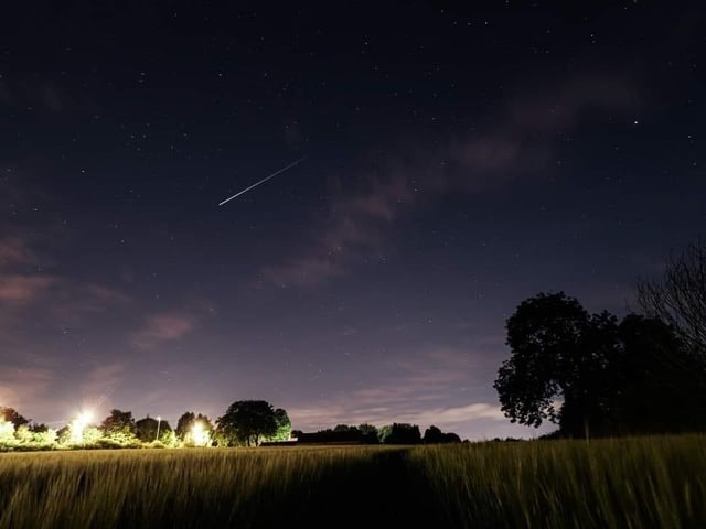 A stunning night shot of Mansfield skies over the field on Abbott Road using a canon M50.