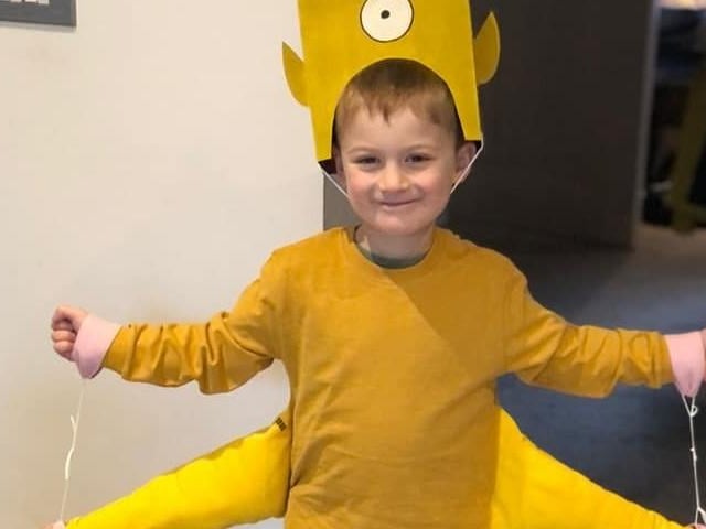 Lincoln, aged four, from Mansfield Woodhouse - book is Ten Little Alien.