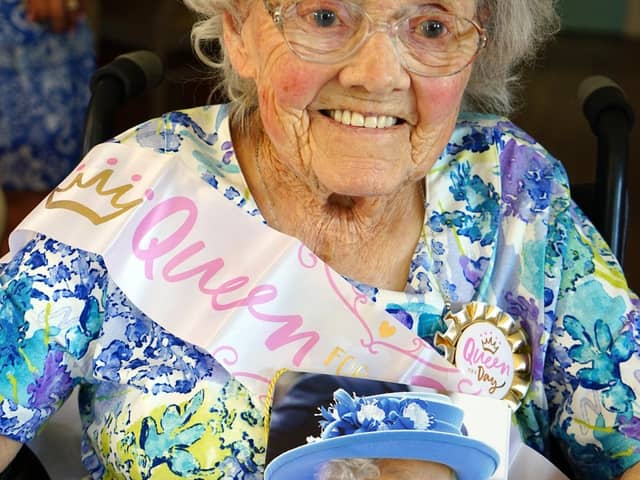 Woodlands care home resident Audrey Cheesbrough celebrates her 100th birthday.
