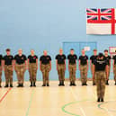 Students paid meticulous attention to their Armistice Day Parade drill