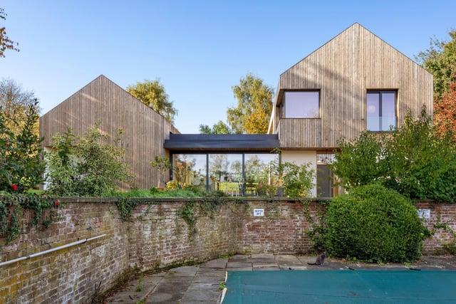 An exterior view of the Kebony-clad new family home in Braishfield, Hampshire.