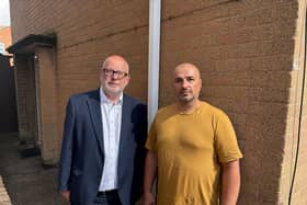 Steve Yemm and resident Marius Oprea  after talking about HMOs on Princes Street. Photo: Submitted