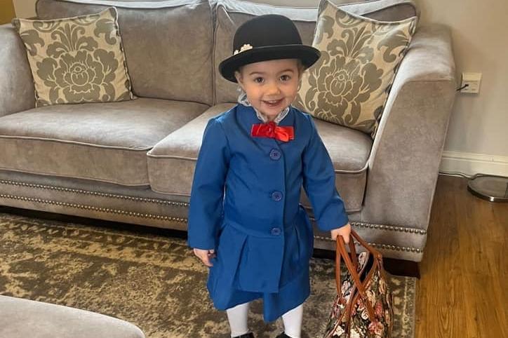 Here is three-year-old Mary Poppins.
