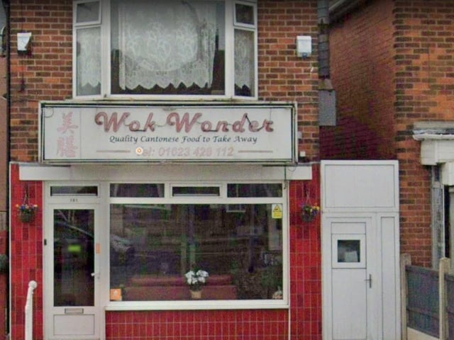 Wok Wonder on Chesterfield Road North, Mansfield. Last inspected on March 30, 2022.