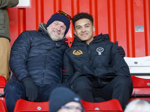 Mansfield Town fans at the Lamex Stadium for the match against Stevenage.