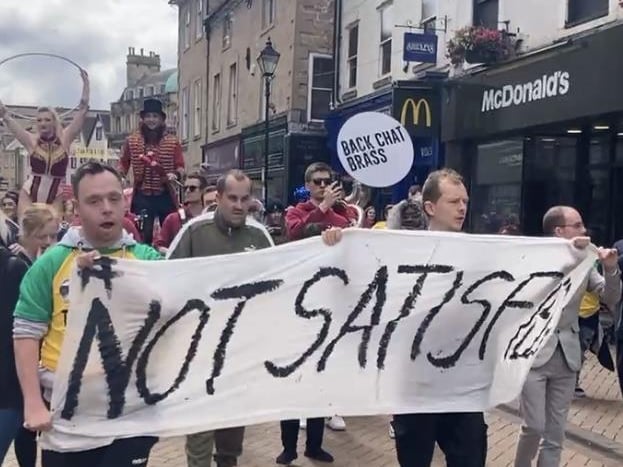 Image from the 'march for more' demonstration.