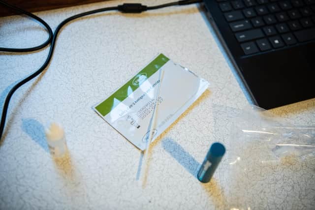 Portland College in Mansfield has opened up its own asymptomatic Covid-19 test test site using lateral flow tests. Photo: Laurel Chor/Getty Images