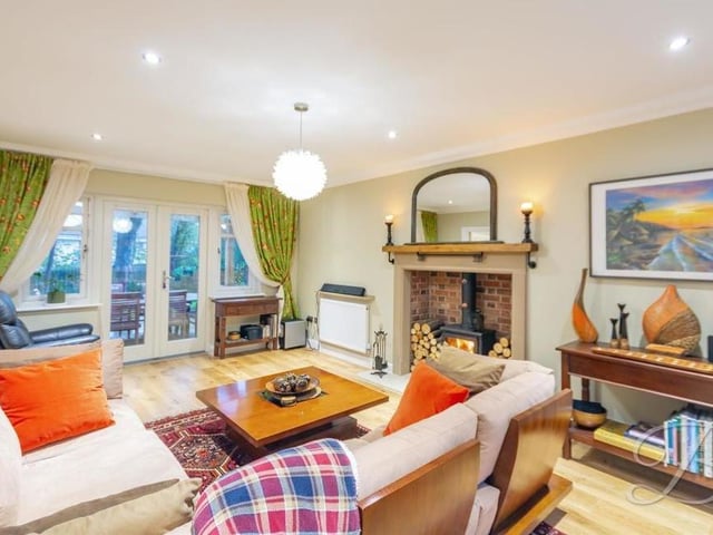 The large living room also features French doors leading out to the back garden at the £625,000-plus property.