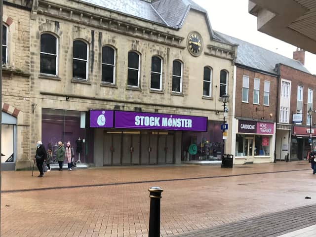 The Monster Live sign over the old BHS premises in Mansfield town centre. Photo: Tony Spittles.