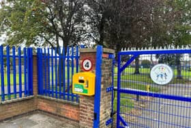 The outdoor cabinet at Leamington primary school
