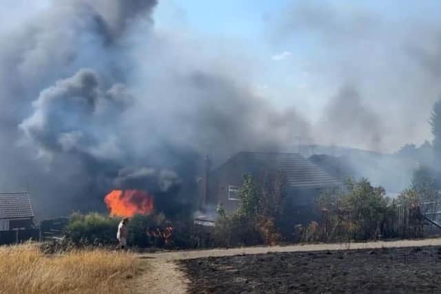 Another dramatic picture shows how frightening the Forest Town blaze became.
