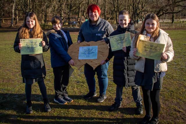 The winners are pictured with Carol Hallam, community and volunteer development officer
