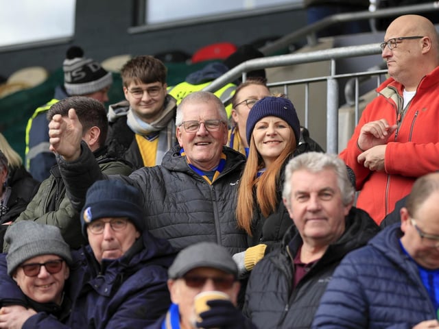 Mansfield Town fans enjoy the day at Newport County.