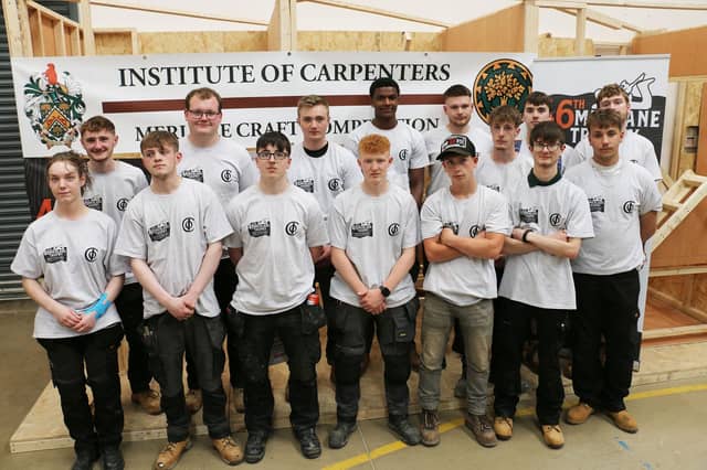 Competitors from regional colleges gather for the event at Station Park
