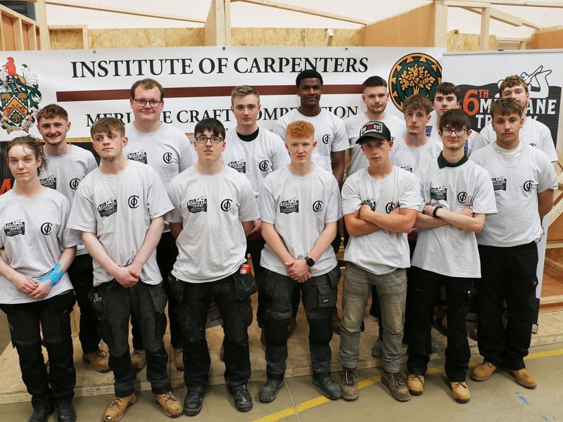 Competitors from regional colleges gather for the event at Station Park