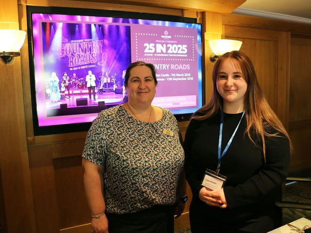 Holiday sales team leader Deborah Newton (left) with Lacey Waddle (right) on the main reception desk