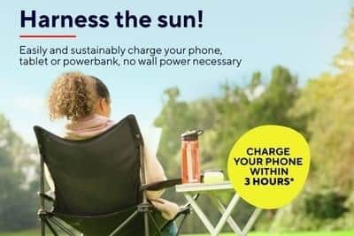 Enjoy free and sustainable power with Trust’s Zuny 20W Portable Solar Panel Charger.