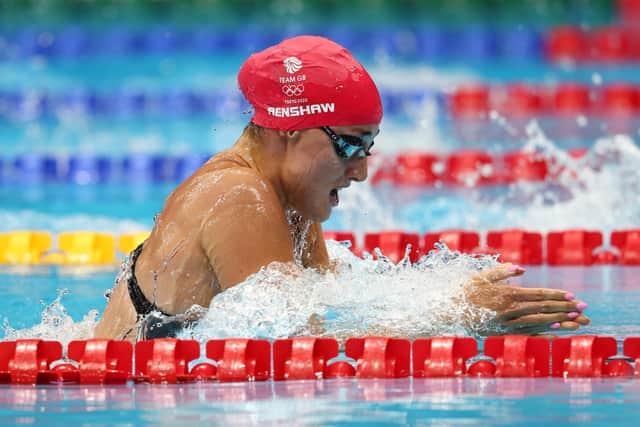 Molly Renshaw of Team Great Britain competes in heat two of the Women's 200m Breaststroke on day five of the Tokyo 2020 Olympic Games at Tokyo Aquatics Centre. (Photo by Clive Rose/Getty Images)