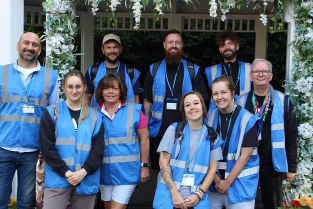 Amazon volunteers attended Portland Charity to landscape their independent living garden. (Photo by Portland Charity)