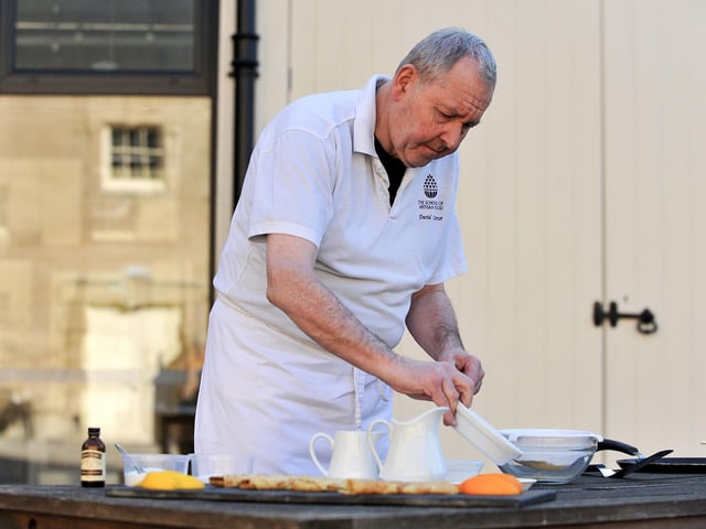 Vegan pancake cooking demonstration with David Carter of Welbeck School of Artisan Food