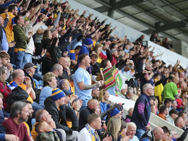 Mansfield Town fans who made the final day of the season trip to Colchester United.