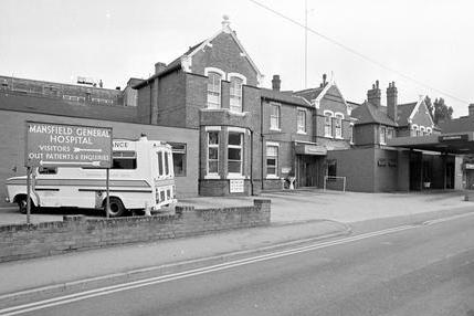 How Mansfield General Hospital looked in 1980. The hospital closed its doors on September 13, 1992, with services gradually being transferred to the nearby King's Mill Hospital. The building then lay empty for many years, becoming an "eyesore" and a target for vandalism, before it was finally demolished in a six-month process that began in November 2013.