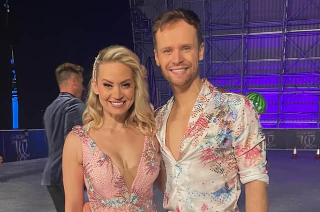 Kirkby's Mark Hanretty with his celebrity partner, Kimberly Wyatt, of The Pussycat Dolls, on Sunday's opening show of the 2022 ITV series of 'Dancing On Ice'.