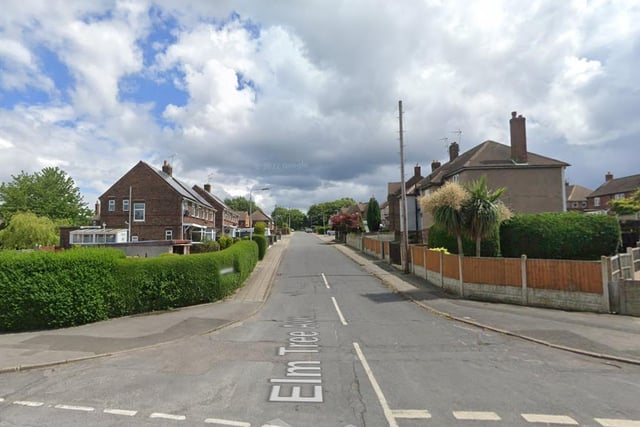 Elm Tree Avenue in Mansfield North: six offences
