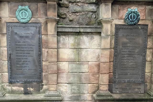 The Memorial Wall at the Old Meeting House Unitarian Chapel in Mansfield was built in the 1920s