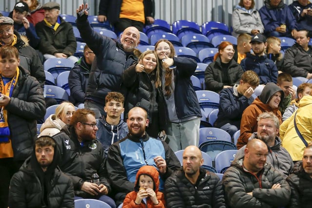 Fans at the OneCall Stadium for the Papa John Trophy match against Derby County 
Photo Credit Chris HOLLOWAY / The Bigger Picture.media:Mansfield Town fans at last night's game with Derby County.
